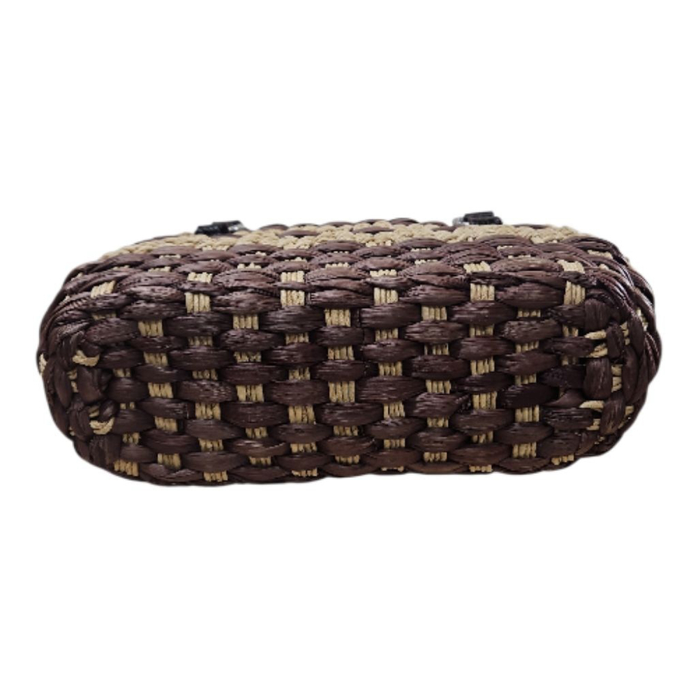 Brighton Bette Brown/Tan Woven Straw Shoulder Bag w/ Leather Straps H71048 - Picture 10 of 10